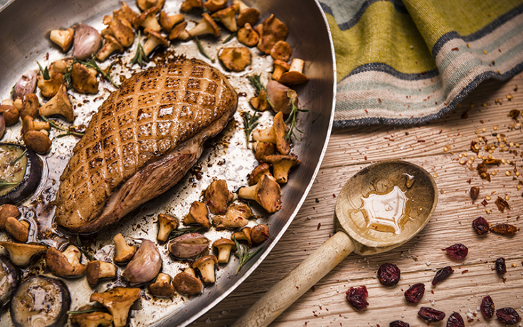 Magret de canard aux champignons