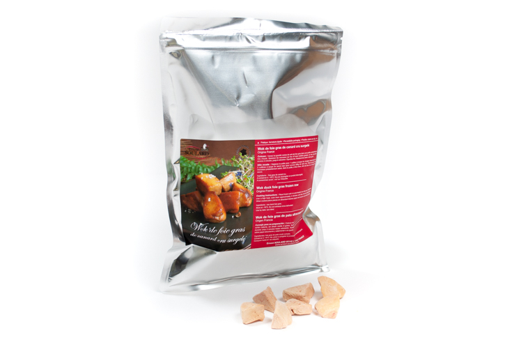 Wok de foie gras de canard surgelé