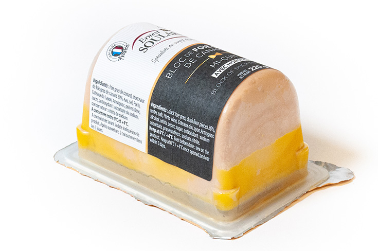 Bloc de foie gras de canard 30% de morceaux mi-cuit Soulard